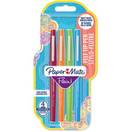 Rotulador Fibra Paper Mate Flair M (0,7) Blister De 4 Fantasia