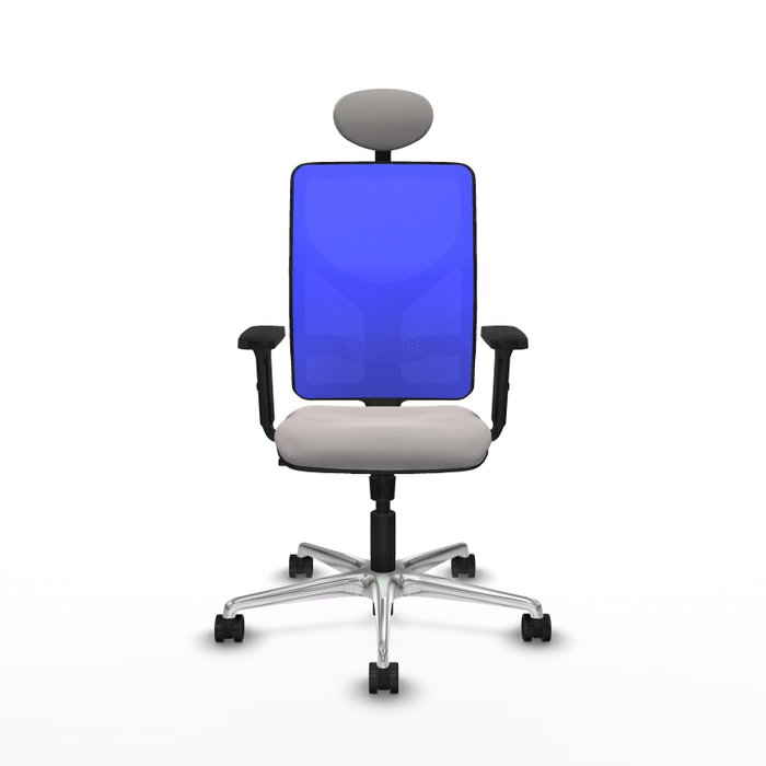 PIQUERAS Y CRESPO Silla de oficina Motilla con mecanismo Sincro, Blanco y Azul