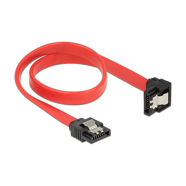 DeLOCK 83978 Cable SATA 6 Gb/s recto a angulado hacia abajo 30 cm Rojo