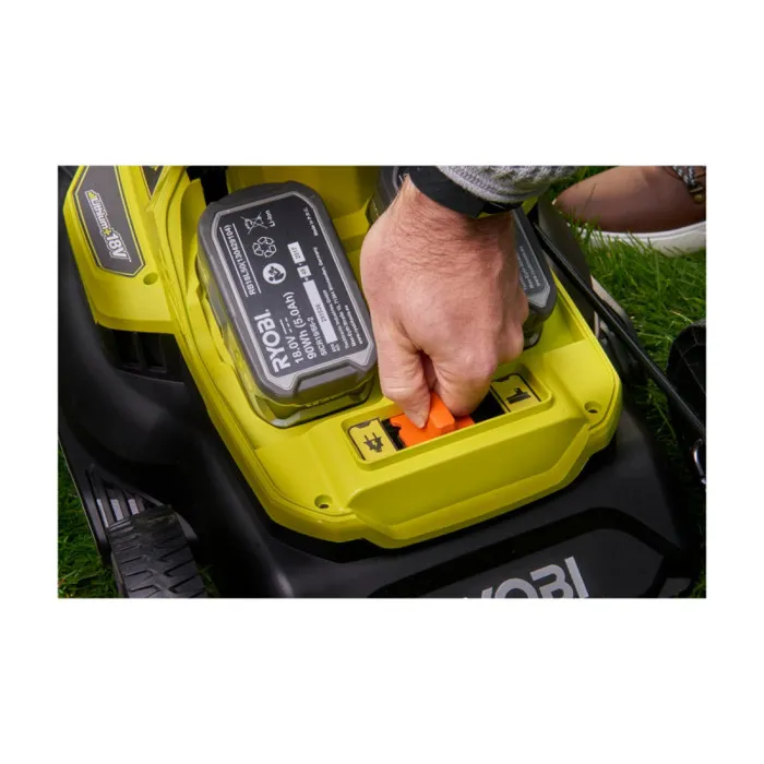 Ryobi Cortacésped Híbrido RYOBI - Ø 37 cm - 2 Baterías LithiumPlus 36V 5.0 Ah - Negro y Verde