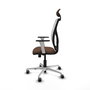 PIQUERAS Y CRESPO Silla de oficina Motilla con mecanismo Sincro, Marrón oscuro y Blanco