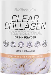 BioTech USA Clear Collagen Té Helado de Melocotón - Bebida de Colágeno con Sabor a Melocotón - 350 g