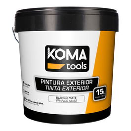 Koma Tools Pintura Plástica Acrílica Estirenada Interior/Exterior Blanco Mate 15 l