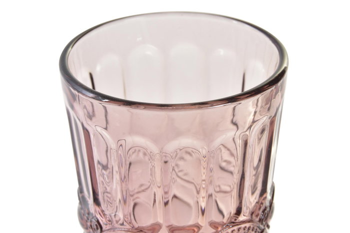 DKD Home Decor Vaso de Cristal Rosa con Relieve Classic Garbo 240ml