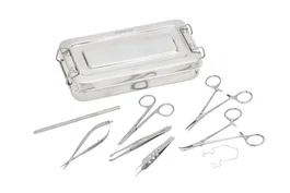 Vi Kit Oftálmico Especial VI con 10 instrumentos y caja de acero inoxidable