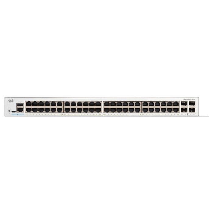 Cisco Catalyst 1300-48T-4X SFP+ - Switch Gestionado L2/L3, 48 Puertos Gigabit Ethernet, 4 Puertos SFP+, C1300-48T-4X, Blanco, Montaje en Rack
