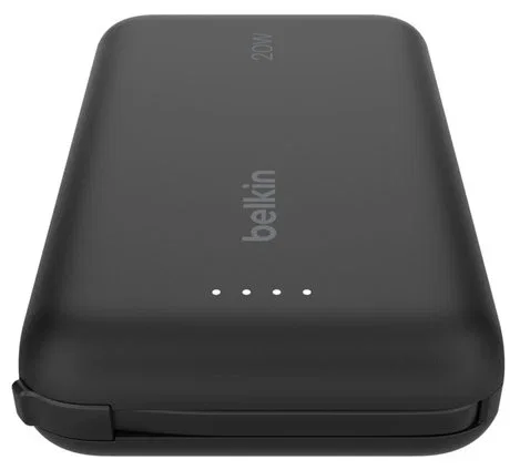 Belkin BPB021HQBK Batería Externa 10000 mAh Negro con Cable USB-C Integrado