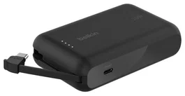 Belkin BPB021HQBK Batería Externa 10000 mAh con Cable USB-C Integrado Negro