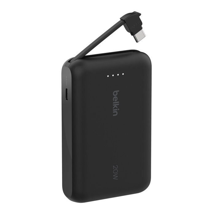 Belkin BPB021HQBK Batería Externa 10000 mAh Negro con Cable USB-C Integrado