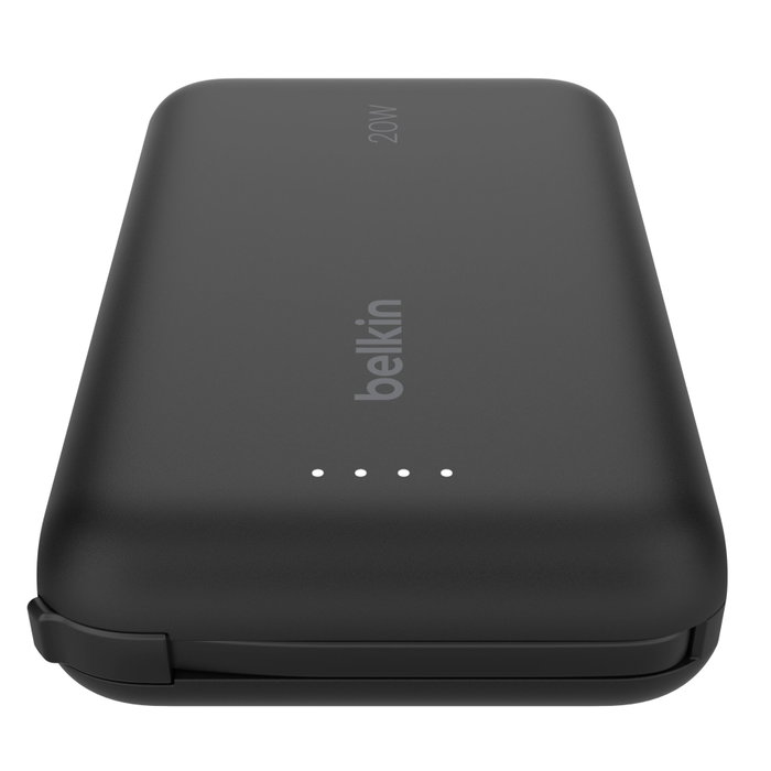 Belkin BPB021HQBK Batería Externa 10000 mAh Negro con Cable USB-C Integrado