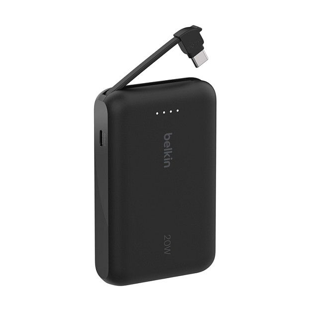 Belkin BPB021HQBK Batería Externa 10000 mAh Negro con Cable USB-C Integrado