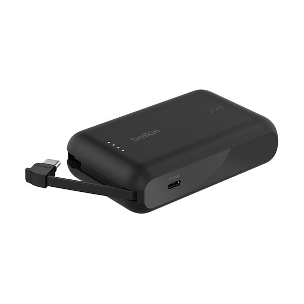 Belkin BPB021HQBK Batería Externa 10000 mAh Negro con Cable USB-C Integrado