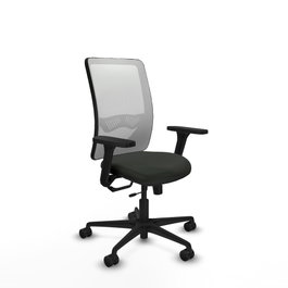 PIQUERAS Y CRESPO Silla de oficina Zulema con mecanismo Sincro/Traslack, Tela Negra y Malla Blanca
