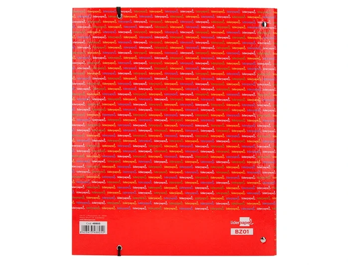 Liderpapel Carpeta con Recambio A4, Cuadro 5mm, Forrada, 4 Anillas de 20mm, 120 Hojas de 80g/m², Colores Surtidos