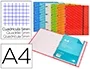 Liderpapel Carpeta con Recambio A4, Cuadro 5mm, Forrada, 4 Anillas de 20mm, 120 Hojas de 80g/m², Colores Surtidos