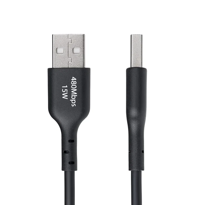 StarTech.com Cable USB-A a USB-C 2m USB2AC2MNC - Carga Rápida 15W/3A USB 2.0 - Compatible con iPhone 15, Samsung Galaxy, iPad Pro, MacBook, Negro