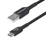 StarTech.com Cable USB-A a USB-C 2m USB2AC2MNC - Carga Rápida 15W/3A USB 2.0 - Compatible con iPhone 15, Samsung Galaxy, iPad Pro, MacBook, Negro