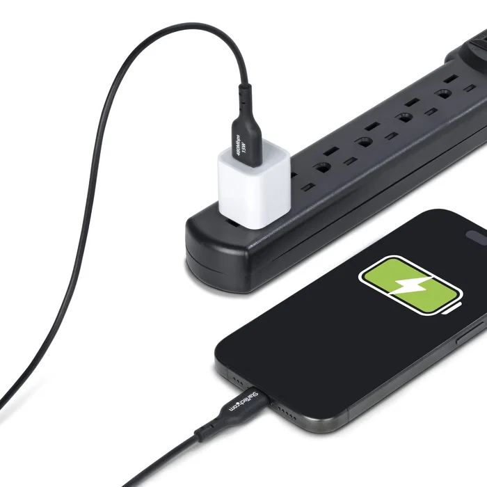StarTech.com Cable USB-A a USB-C 2m USB2AC2MNC - Carga Rápida 15W/3A USB 2.0 - Compatible con iPhone 15, Samsung Galaxy, iPad Pro, MacBook, Negro