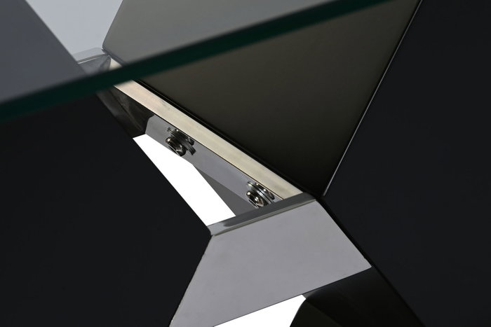 DKD Home Decor Mesa de Centro de Cristal Templado y MDF Negro
