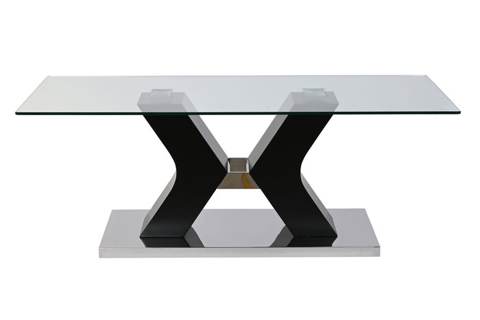 DKD Home Decor Mesa de Centro de Cristal Templado y MDF Negro