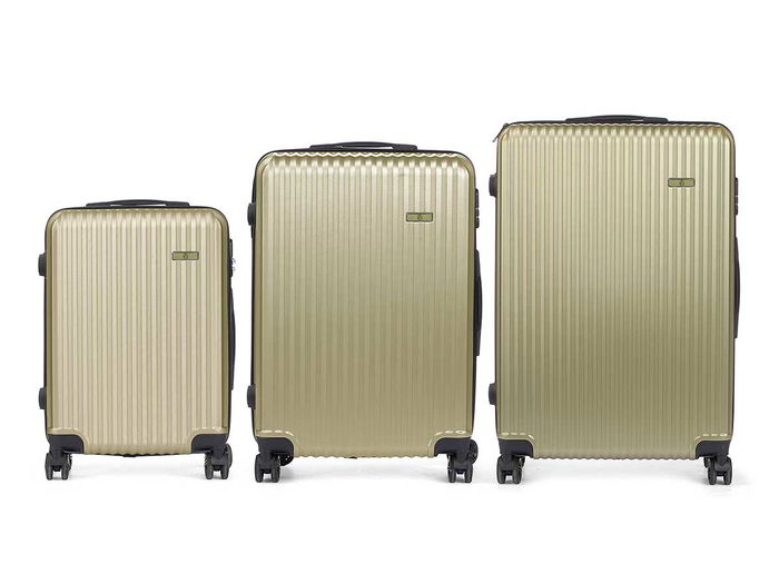 Arte Regal Set 3 Maleta Liston ABS Verde 49x76x30 cm