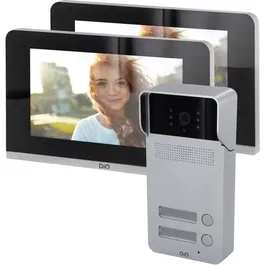 Dio Connected Home DIO1746146873115 Kit de intercomunicación multiapartamento Unidad exterior 2 botones 2 pantallas 7"