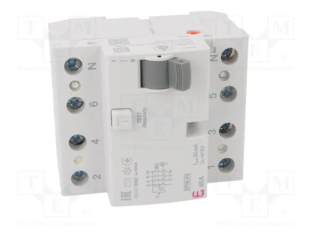ETI POLAM EFI6-P4 AC 40/0.03 Interruptor Diferencial 4 Polos 40A 30mA