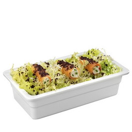 Vollrath Pujadas Cubeta GN 1/4 de Melamina Blanca, 6.5 cm de Alto - Para Buffet y Exposición