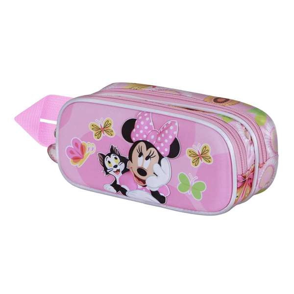 Karactermania Estuche Portatodo Doble 3D Minnie Mouse Kitten Rosa 22 x8 x9,5 cm