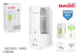Basic Home Dispensador Jabon Electri Pared Abs 400ml 9.5x18 cm (6 Unidades)