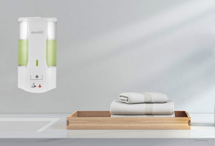 Basic Home Dispensador Jabon Electri Pared Abs 400ml 9.5x18 cm (6 Unidades)