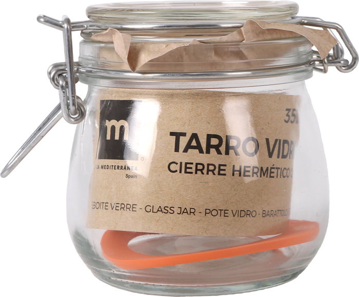 La Mediterranea Tarro Hermético de Vidrio con Clip 350 ml (12 Unidades)