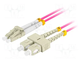 LANBERG Cable de conexión de fibra óptica OM4 LC/UPC a SC/UPC 5m