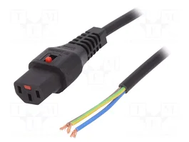 IEC LOCK Cable de alimentación H05VV-F IEC C13 hembra 1m