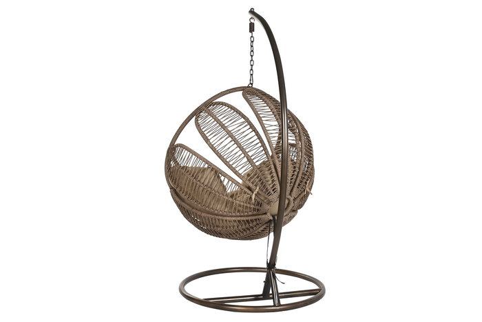 DKD Home Decor Sillón Colgante Terraza Jardín Ratán Sintético Metal 76 x 195 x 105 cm Decoración Flor