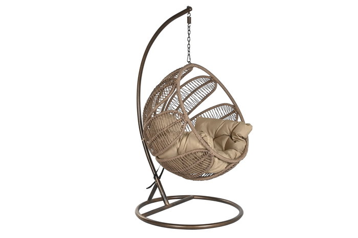 DKD Home Decor Sillón Colgante Terraza Jardín Ratán Sintético Metal 76 x 195 x 105 cm Decoración Flor