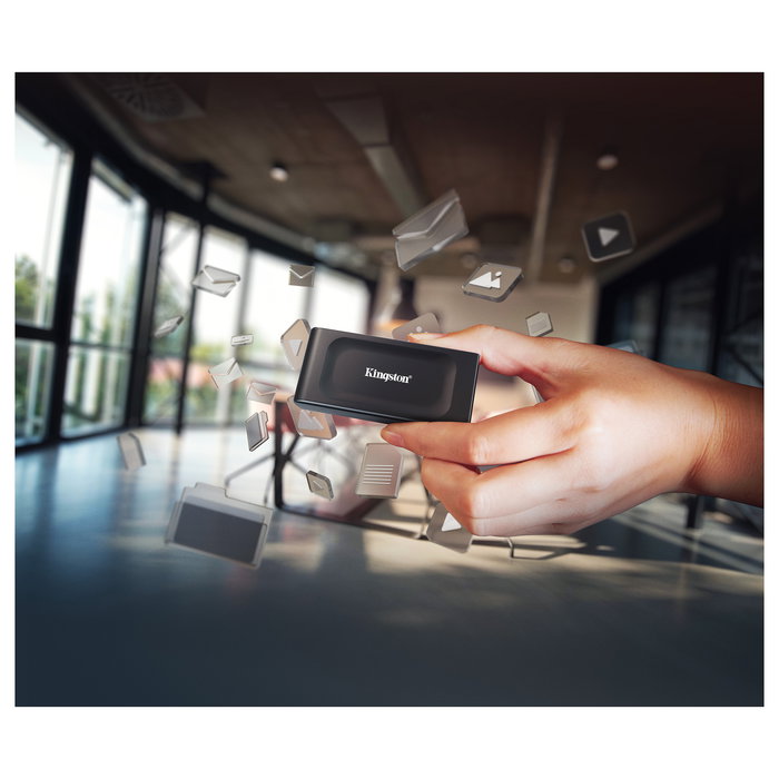Kingston XS1000 2TB Unidad SSD Externa USB-C 3.2 Gen2 Negro, 1050 MB/s, para Windows, Mac, Linux, Android, iOS