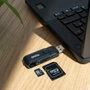 Tooq TQR-3003B Lector de Tarjetas SD y TF con Doble Interfaz USB-C y USB-A