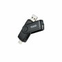 Tooq TQR-3003B Lector de Tarjetas SD y TF con Doble Interfaz USB-C y USB-A