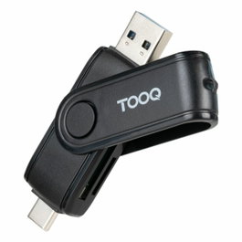 Tooq Lector de Tarjetas TQR-3003B con USB-C 2.0 y USB-A 3.0, SD/TF, Negro