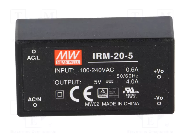MEAN WELL IRM-20-5 Convertidor AC/DC 20W 5VDC