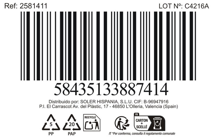 La Mediterranea Bandeja de 2 Compartimentos 12x7,2x2,3cm (Pack de 36) lifecurve