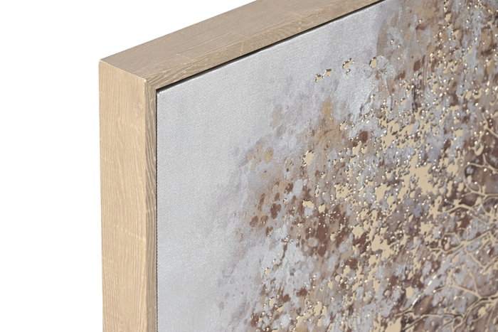 DKD Home Decor Cuadro Lienzo Árbol 3D Dorado y Gris
