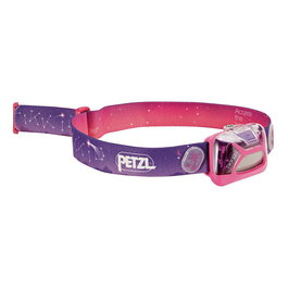 Petzl TIKKID Frontal Rosa/Violeta, IPX4, 30 lm, 160h autonomía, con pilas AAA incluidas, CE