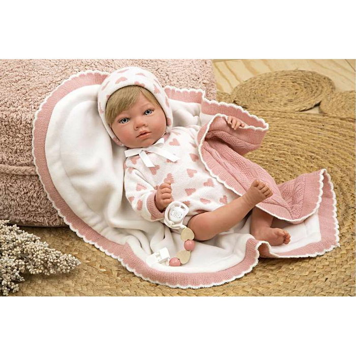 Muñecas Arias Muñeca Reborn Cristina Rosa con Manta Muñecas Arias Muñeca Reborn Cristina Rosa con Manta