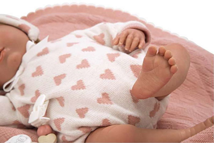 Muñecas Arias Muñeca Reborn Cristina Rosa con Manta 40 cm
