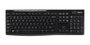 Logitech Teclado Inalámbrico Wireless K270 con Receptor Unifying, Diseño Full Size Espacios Numérico y Resistente a Salpicaduras, Batería de Larga Duración, Teclas de Acceso Rápido