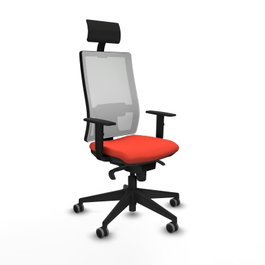 PIQUERAS Y CRESPO Silla de oficina Horna, Mecanismo Sincro, Naranja oscuro y Blanco