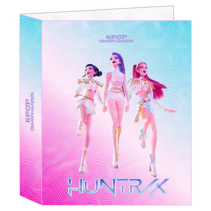 Safta Carpeta K-Pop Demon Hunters 4 Anillas Lomo Ancho