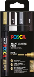 Marcador T.Opaca No Perm. Uni Posca 1,8 (Pc-5M) Colores Bswg Estuche De 4